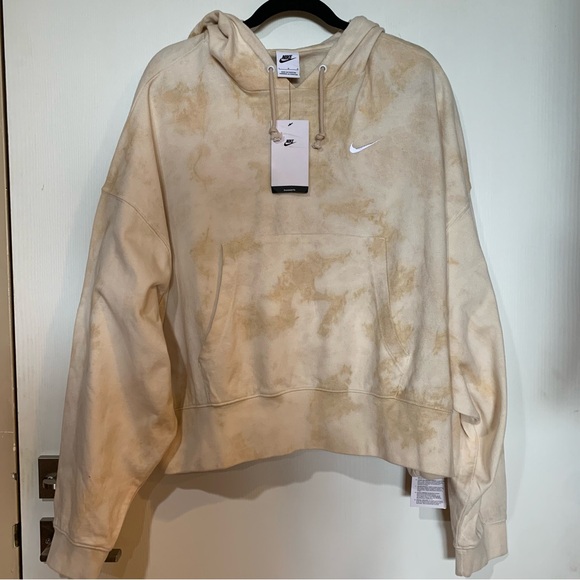 Nike NWT Women’s OVERSIZE Crop Large Sportwear Washed Hoodie - Picture 1 of 7